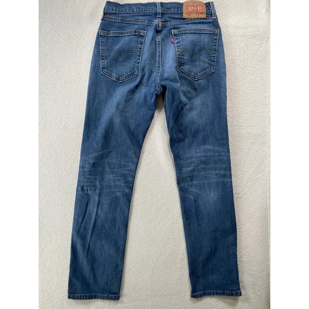 Levi's Mens 30x30 514 Straight Fit Jeans Blue Medium Wash Denim Stretch